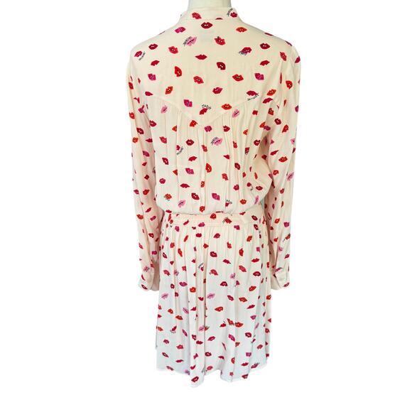 Zadig & Voltaire Refla Lip Print Crepe‎ Mini Dress Size Medium - Picture 3 of 9